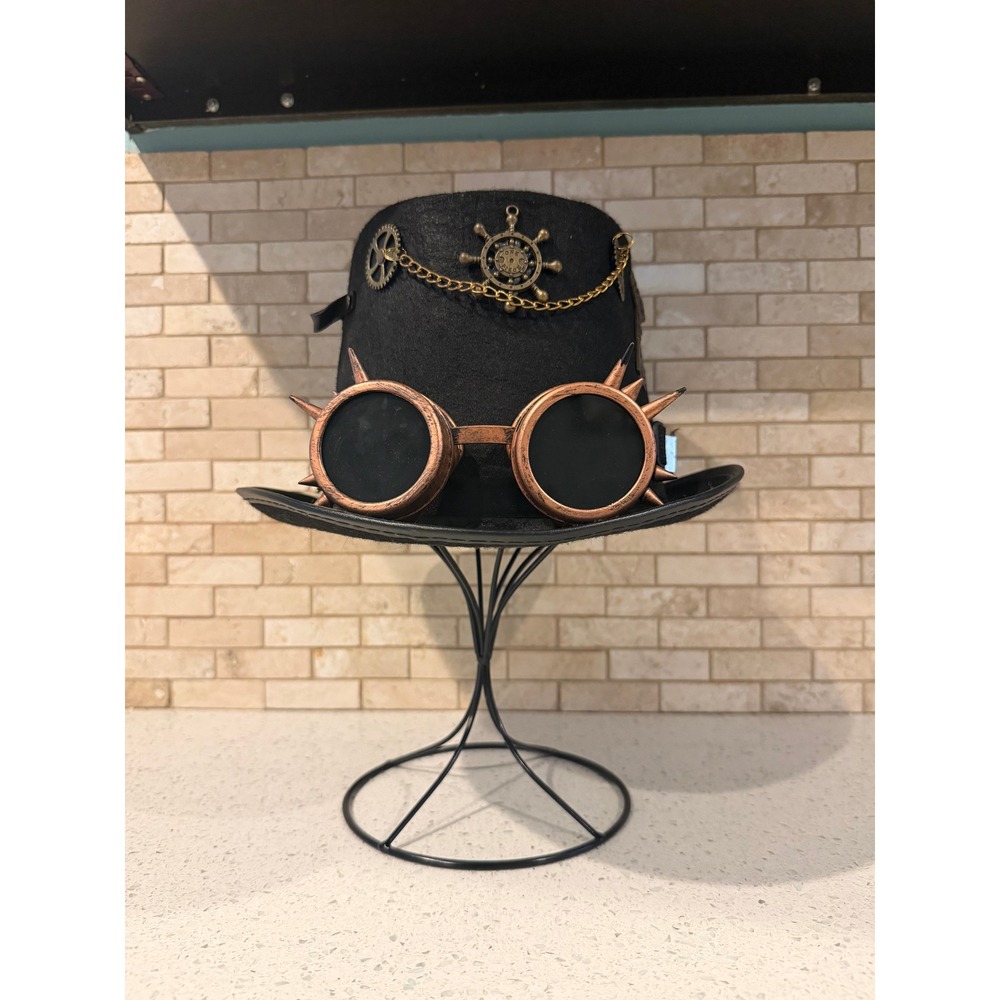 Steampunk Time Traveler Top Hat Feather Halloween Costume Cosplay